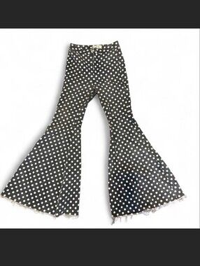 DISO!! FREE PEOPLE POLKADOT FLOAT ON FLARE PANTS